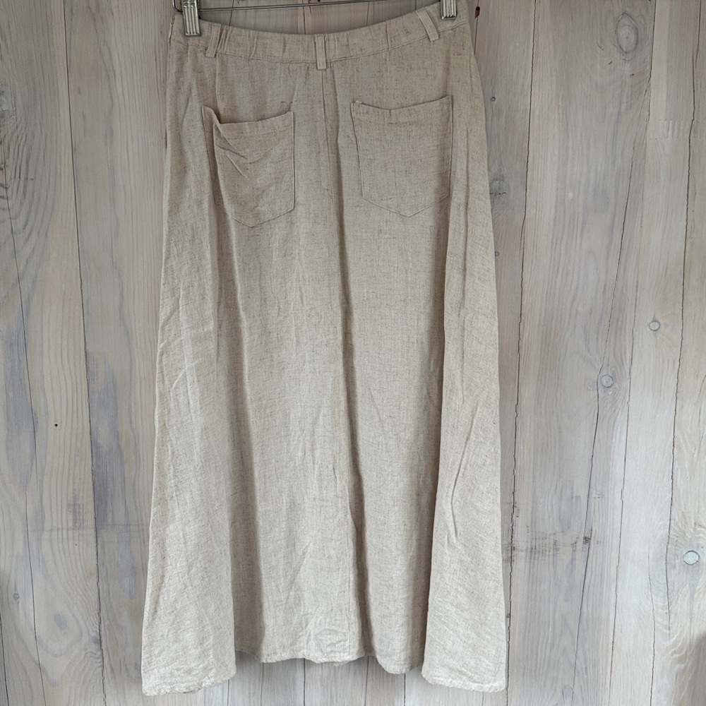 Stradivarius Linen Blend Skirt Size 4 - Picture 2 of 8